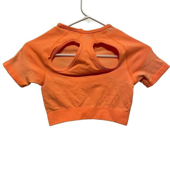 Gymshark Ultra‎ Seamless Crop Top in Neon Orange - Picture 4 of 6